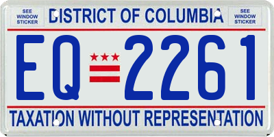 DC license plate EQ2261