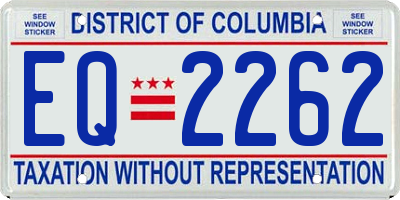 DC license plate EQ2262