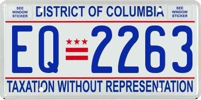 DC license plate EQ2263