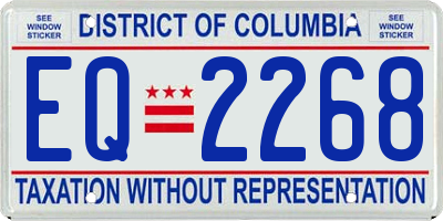 DC license plate EQ2268