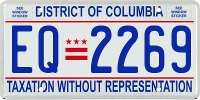DC license plate EQ2269