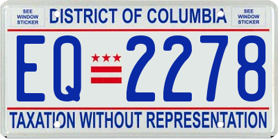 DC license plate EQ2278
