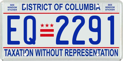 DC license plate EQ2291