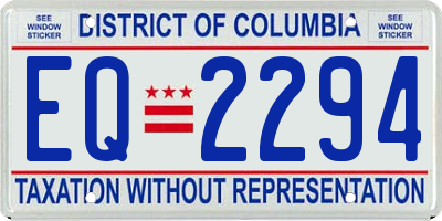 DC license plate EQ2294