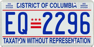 DC license plate EQ2296