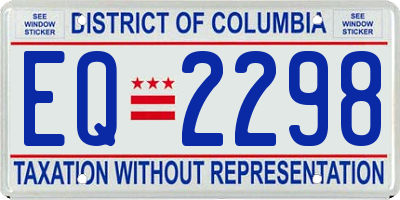 DC license plate EQ2298
