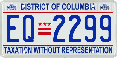 DC license plate EQ2299