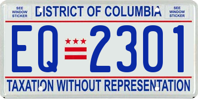 DC license plate EQ2301