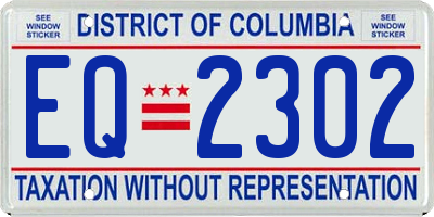 DC license plate EQ2302