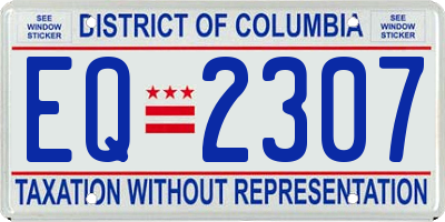 DC license plate EQ2307