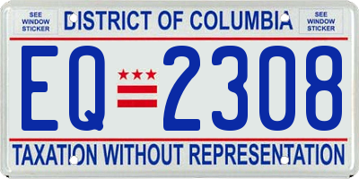 DC license plate EQ2308