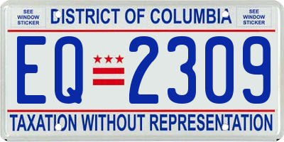 DC license plate EQ2309