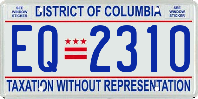 DC license plate EQ2310