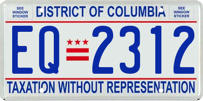 DC license plate EQ2312