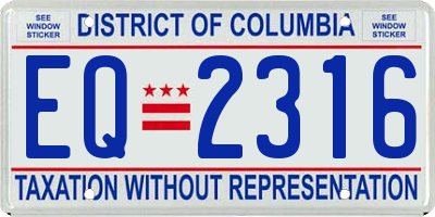 DC license plate EQ2316