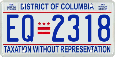 DC license plate EQ2318
