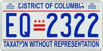 DC license plate EQ2322