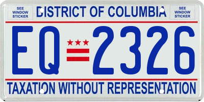 DC license plate EQ2326