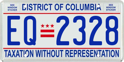 DC license plate EQ2328