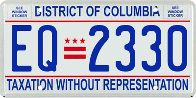 DC license plate EQ2330