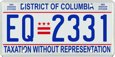 DC license plate EQ2331