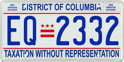 DC license plate EQ2332