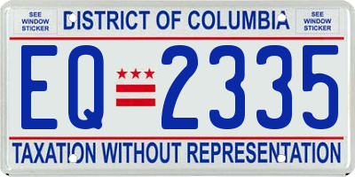 DC license plate EQ2335