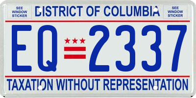 DC license plate EQ2337