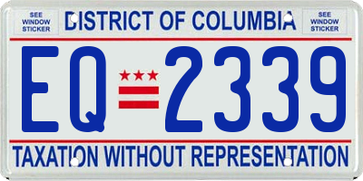 DC license plate EQ2339