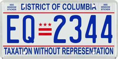 DC license plate EQ2344