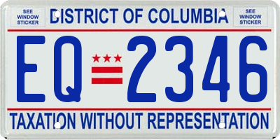 DC license plate EQ2346