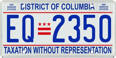 DC license plate EQ2350