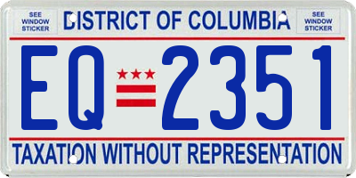 DC license plate EQ2351