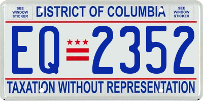 DC license plate EQ2352