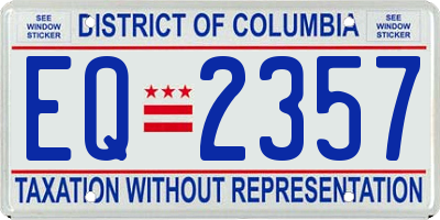 DC license plate EQ2357