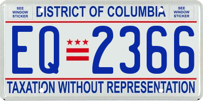 DC license plate EQ2366