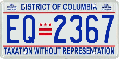 DC license plate EQ2367
