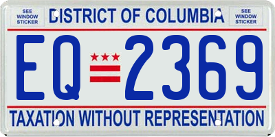 DC license plate EQ2369