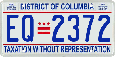 DC license plate EQ2372