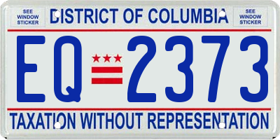 DC license plate EQ2373
