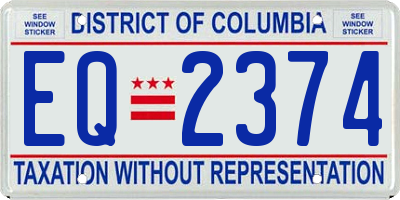 DC license plate EQ2374