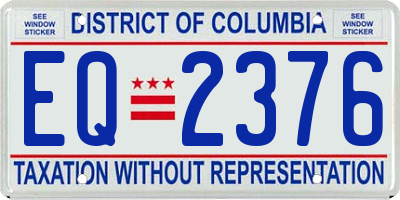 DC license plate EQ2376