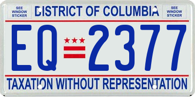 DC license plate EQ2377