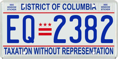 DC license plate EQ2382