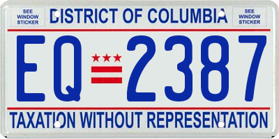 DC license plate EQ2387