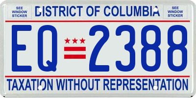 DC license plate EQ2388