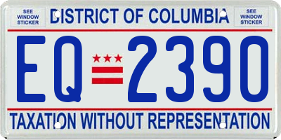 DC license plate EQ2390