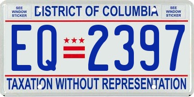 DC license plate EQ2397