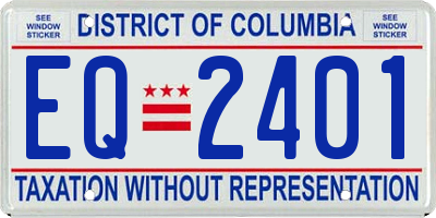 DC license plate EQ2401
