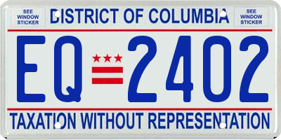 DC license plate EQ2402